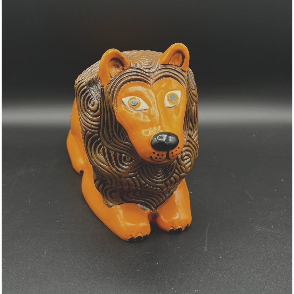 Laurids Lonborg Denmark - Orange Lion Piggy Bank Figurine -‎  MCM PAT No 43.2758